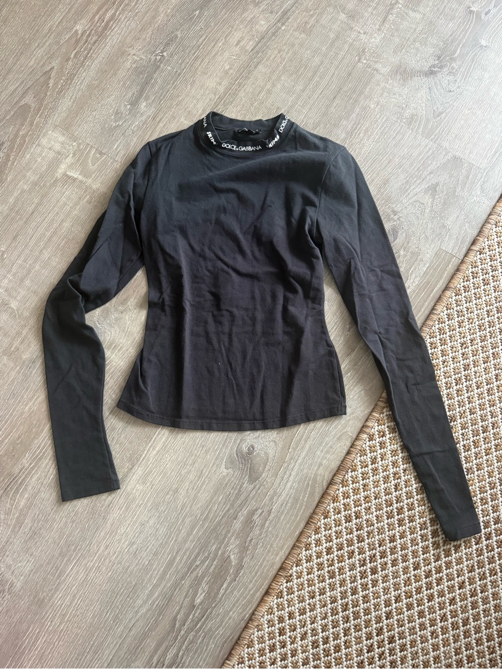 Dolce & Gabbana x SKIMS Black Logo Mock Neck Top S